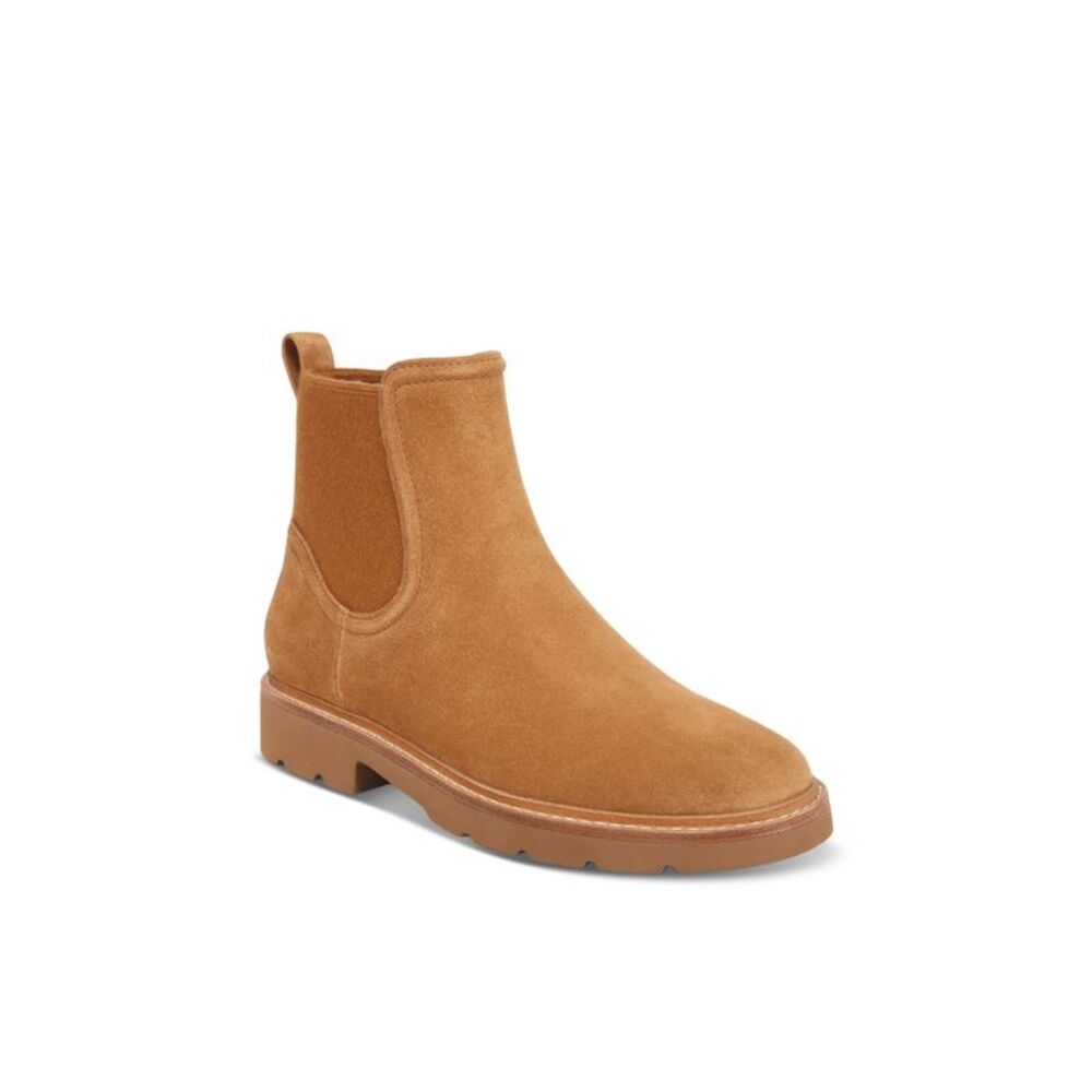 VINCE. Womens Brown Water Repellent Back Pull-Tab Rue Block Heel Chelsea 9.5 M